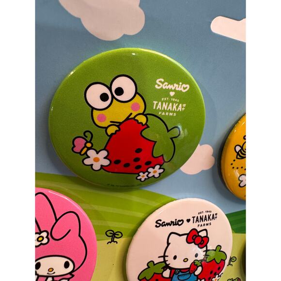 Hello Kitty Sanrio Tanaka Farms 5-Piece Buton Set - Picture 8 of 10